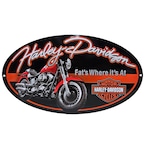 HARLEY DAVIDSON ハーレーダビッドソン エンボスメタルサイン H-D Fat Boy Oval 看板 Ande Rooney