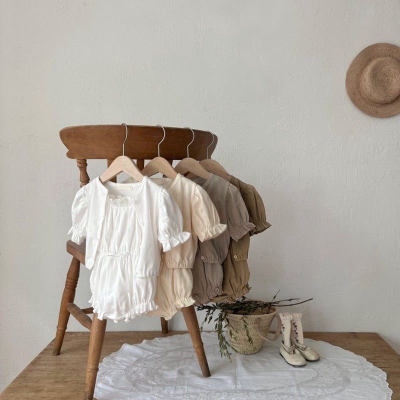 【BABY】ナチュラルサマーカーディガン、ロンパース