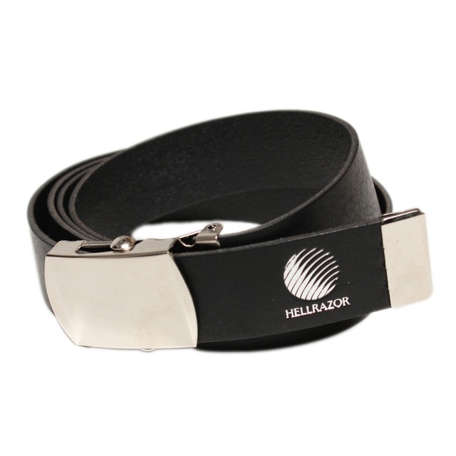 【HELLRAZOR】LOGO LEATHER BELT with BOX - BLACK