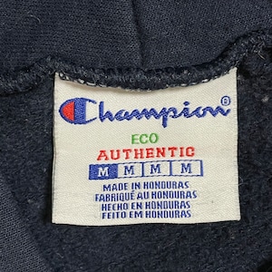 champion 高校 プリント アーチロゴ パーカー プルオーバー スウェット フーディー ネイビー セント・メアリーズ・ライケン M チャンピオン us古着