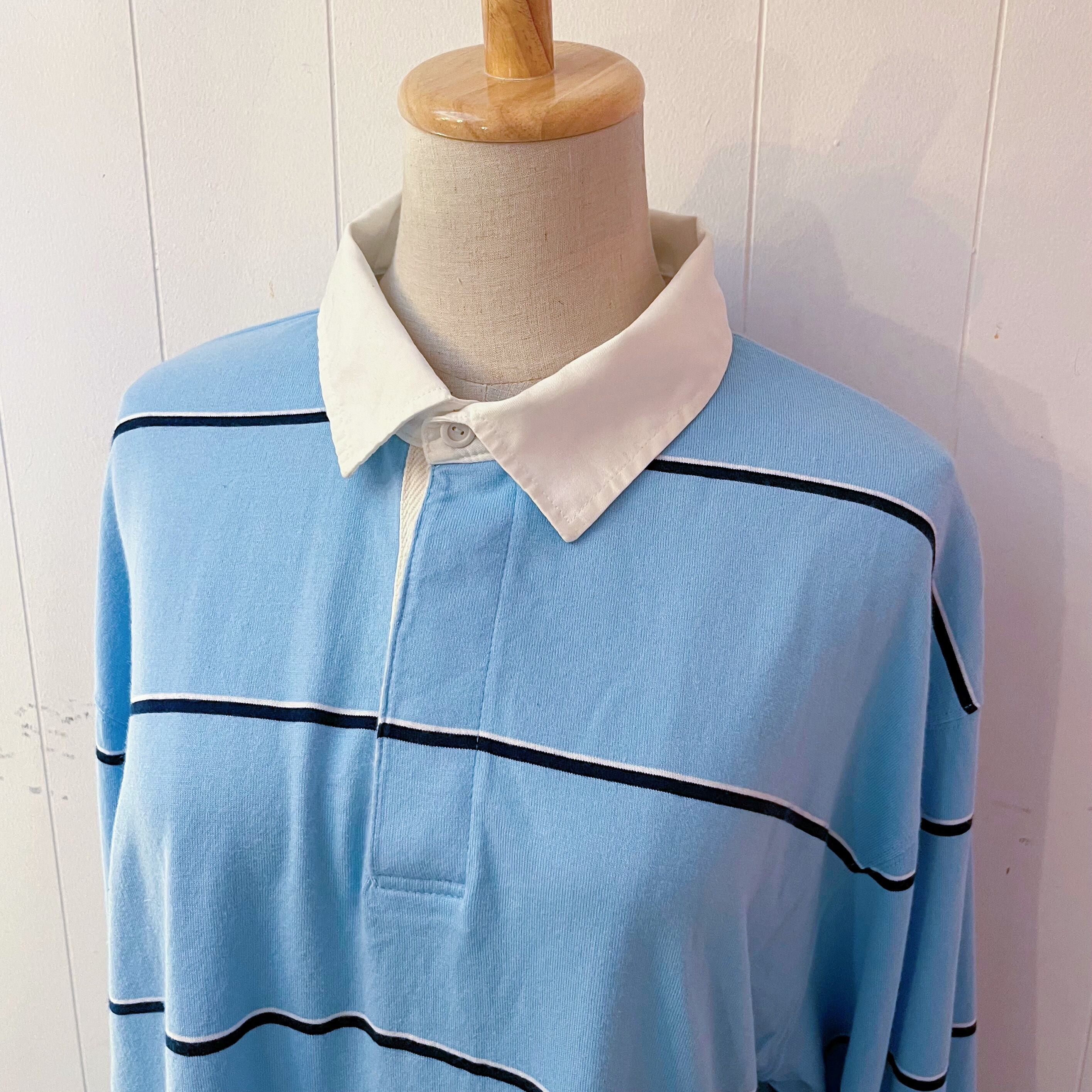 light blue stripe polo shirt