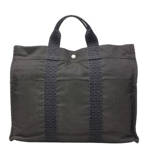 エルメス エールラインMM トートバッグ ハンドバッグ グレー系 キャンバス レディース HERMES 【中古】