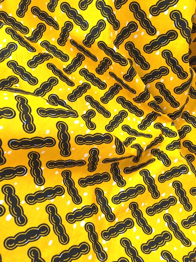 [イエロー]　アフリカンバティックのノースリーブフリルワンピース 80cm / 90cm / 100cm