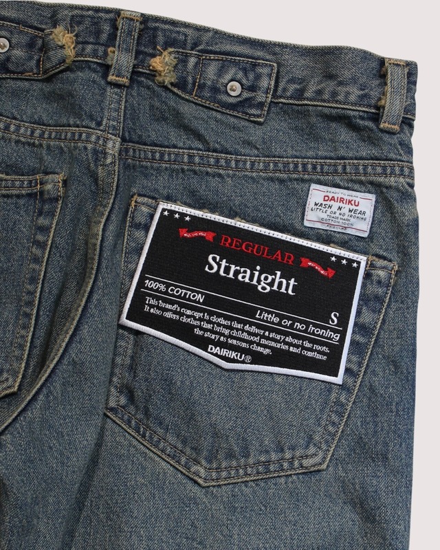 DAIRIKU Straight Vintage Denim Pants