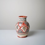 モロッコ サフィ陶器フラワーベース レッド系