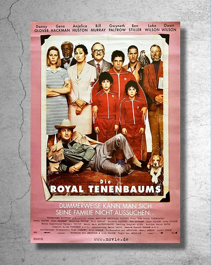 ウェス・アンダーソン監督作 『ザ・ロイヤル・テネンバウムス』2001年ドイツでの上映告知ポスター