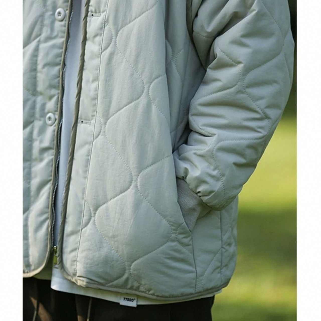Quilted stand color jacket 0444 - 11