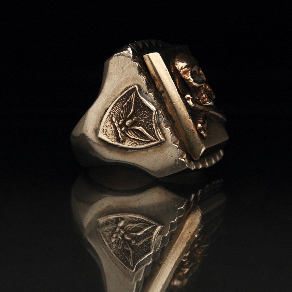 Vintage Mexican Ring Skull [Made in MEXICO - US ARMY] [1950s
