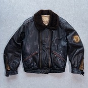 EMPORIO ARMANI Front Double Zip Leather Flight Jacket