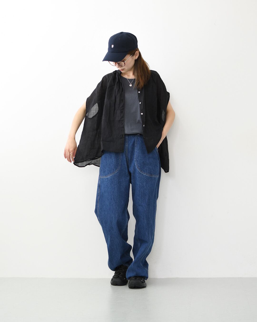 MidiUmi [ミディウミ] ramie gather N/S shirt [2-730179] ラミー