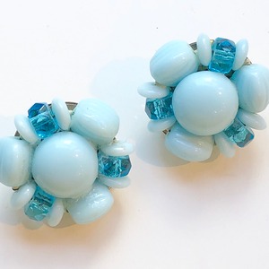 VINTAGE blue beads earrings