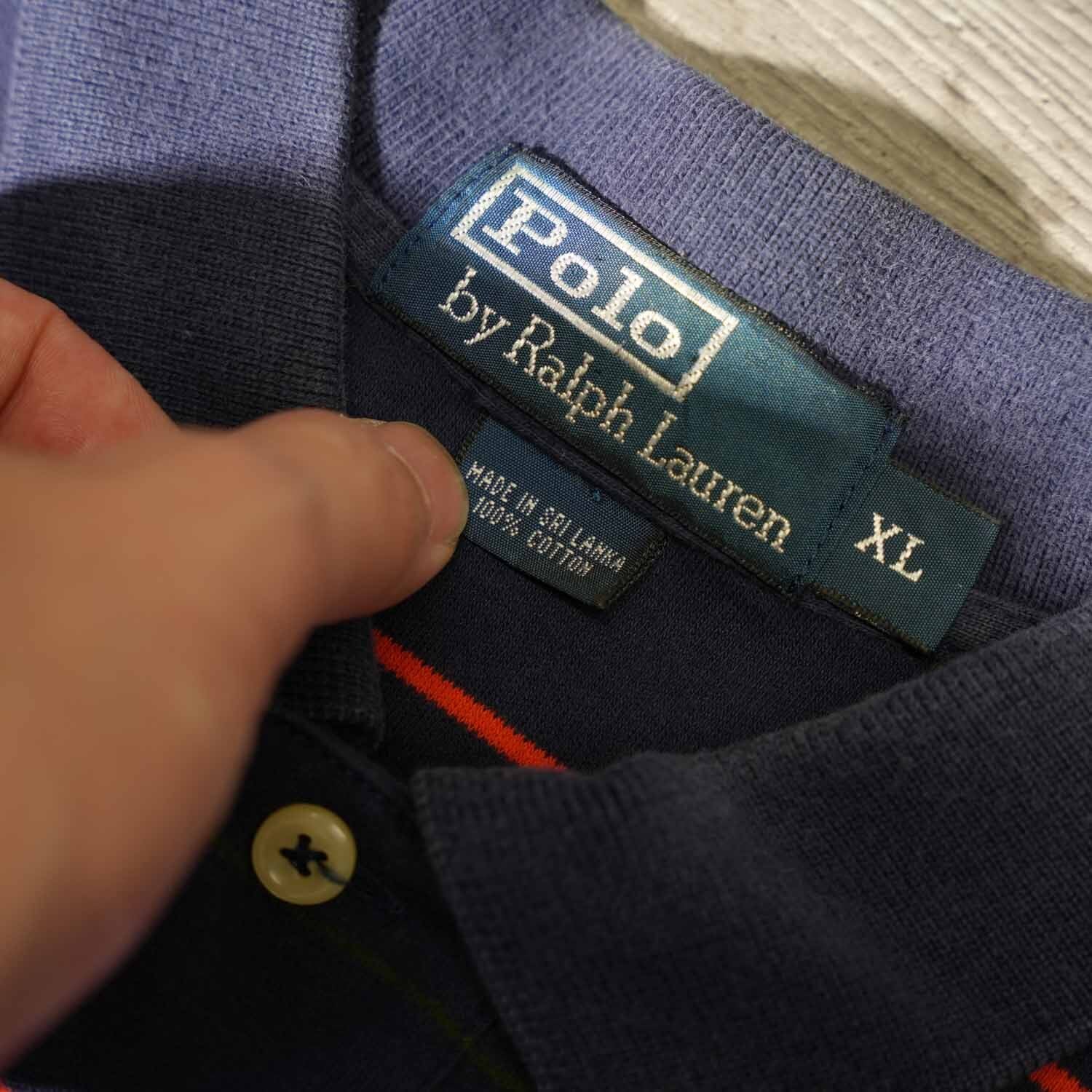 90s Polo by Ralph Lauren マルチボーダー ポロシャツ スリランカ製