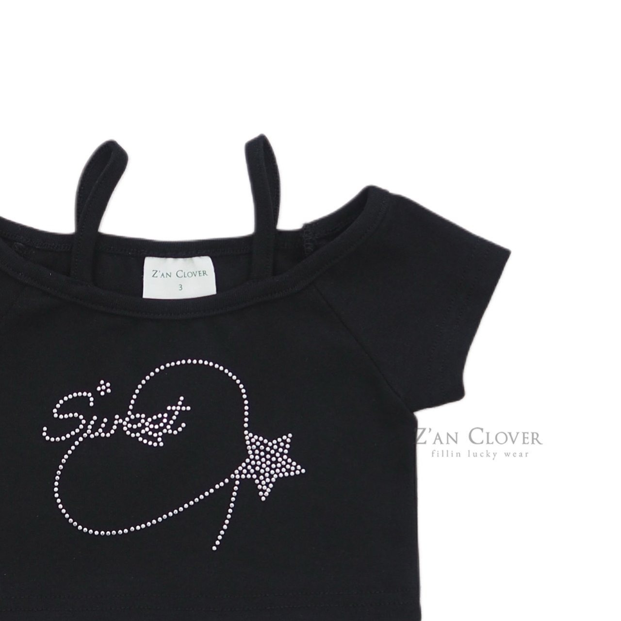 [Z’AN CLOVER] Hotfix Star Crop Tee +fee2 / [지안클로버] 핫픽스스타크롭티