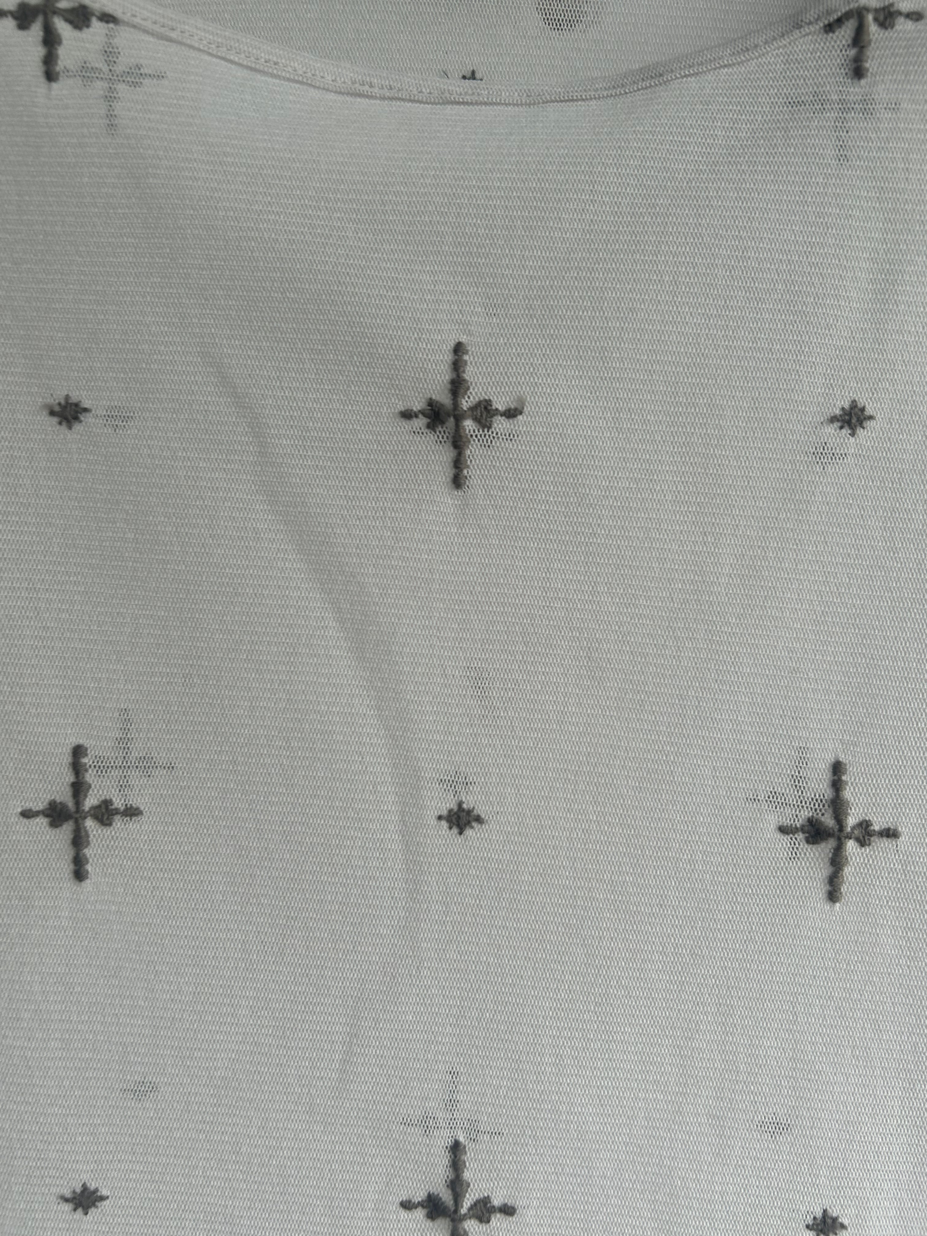tanakadaisuke cross embroidery gather sleeve tops | AAR