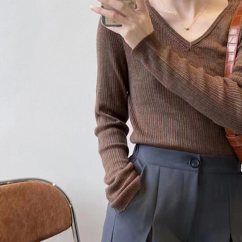 シンプル薄手リブニット　AJ111-7070