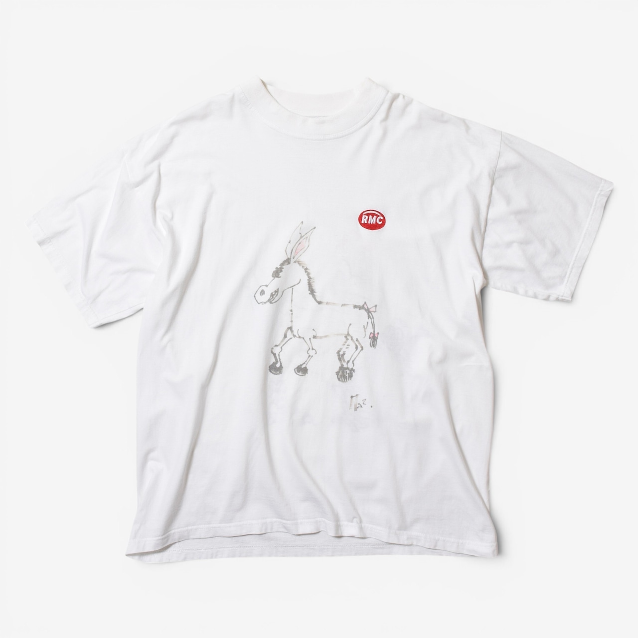 90s B&C 両面手書きアートプリントTシャツ ホワイト