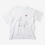 90s B&C 両面手書きアートプリントTシャツ ホワイト