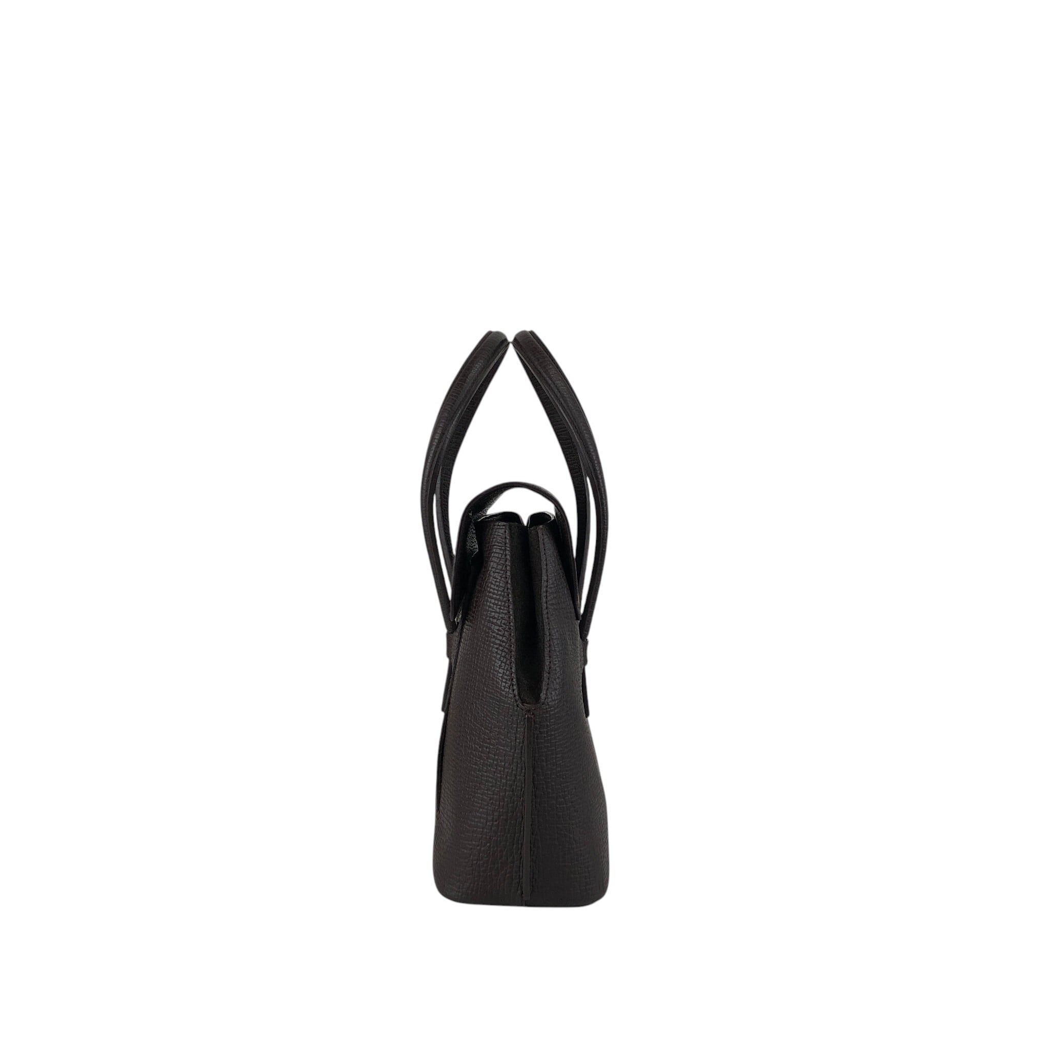 LOEWE ロエベ ハンドバッグ ブラウン ロゴ レザー 型押し vintage