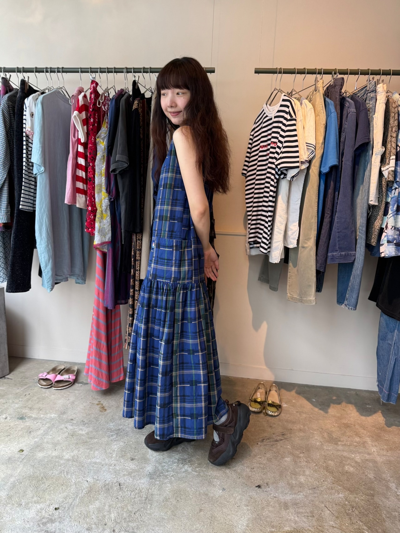 1970's〜80’s PTA マドラスチェックノースリーブワンピース MADE IN FINLAND