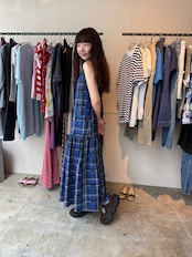 1970's〜80’s PTA マドラスチェックノースリーブワンピース MADE IN FINLAND