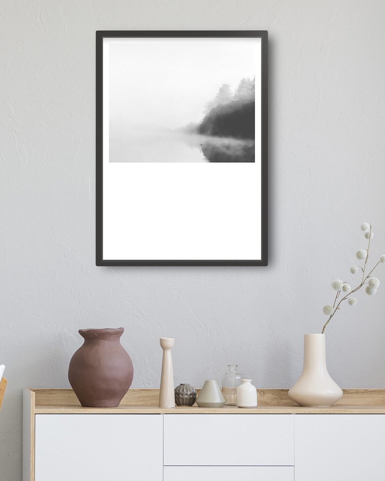 アートポスター / Foggy lake mono　eb106
