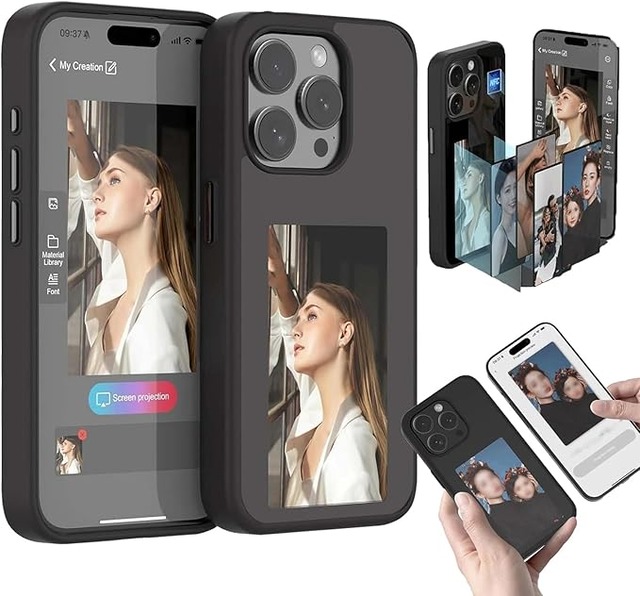 電子インクスクリーン携帯ケース iphone向けスマートNFC伝送携帯 DIYインクスクリーン