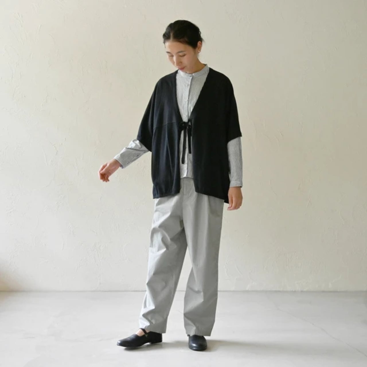 【sisam】フロントタイカーデ|オーガニックコットン