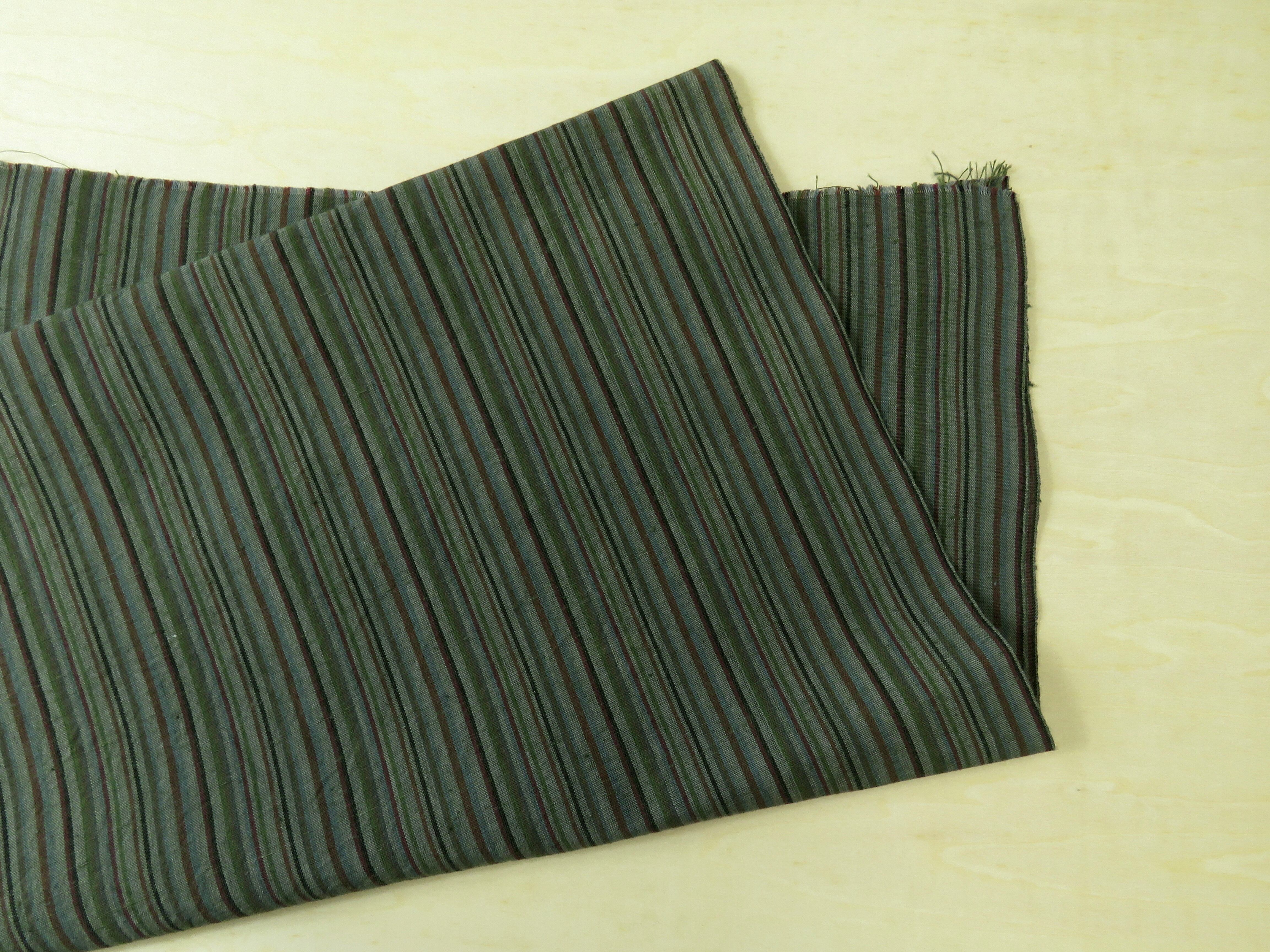 遠州浴衣 ネッカチーフ  灰緑(はいみどり)色 遠州縞