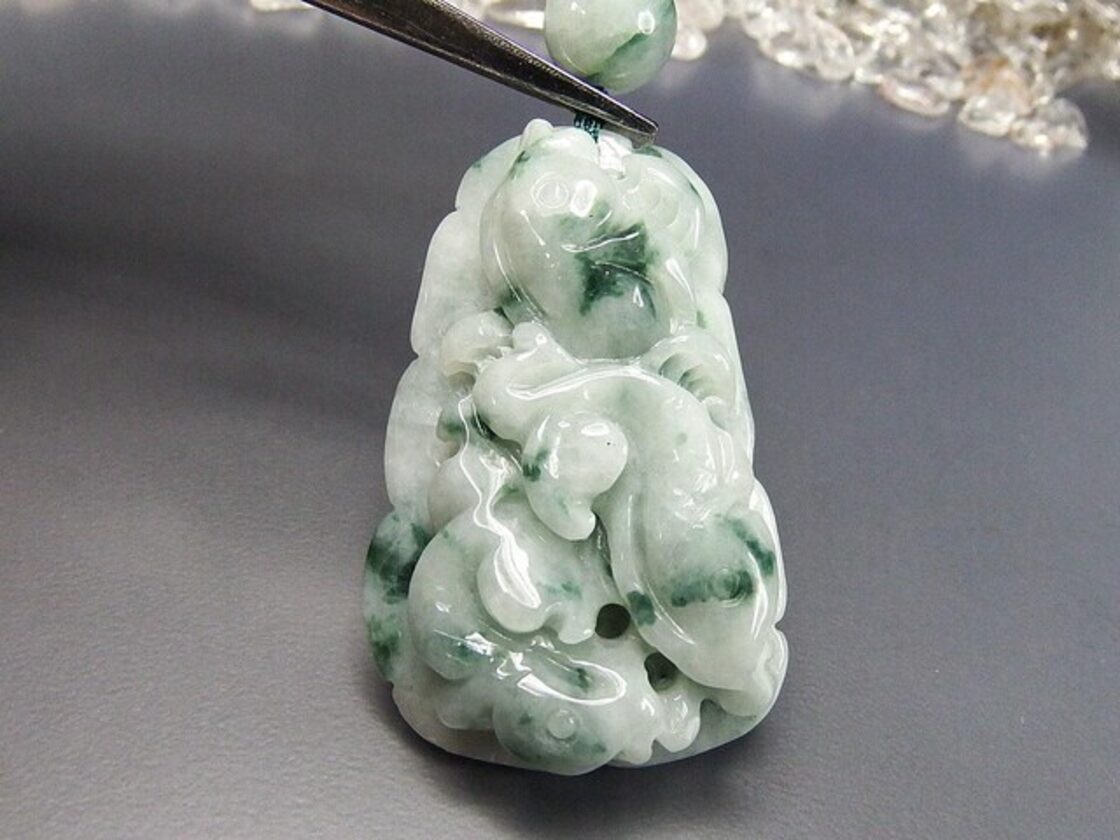 福袋 5000円引き ネックレス 福瓜 本翡翠 氷ヒスイ ラベンダー色 鑑別  