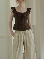 Brun Shirring Frill Blouse F0709