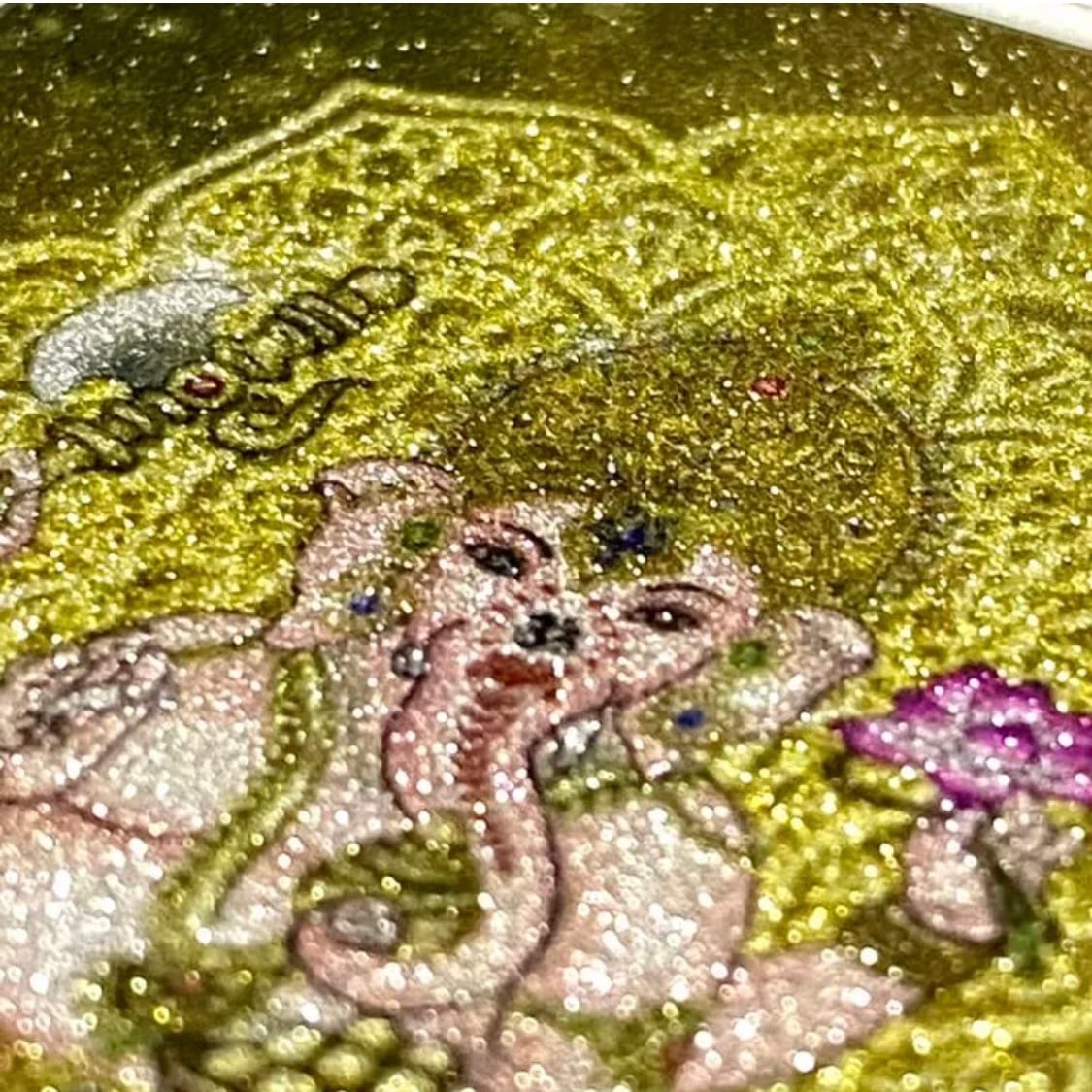 開運絵画 ガネーシャ御守りカードサイズ インドの神様 ガネーシャ神