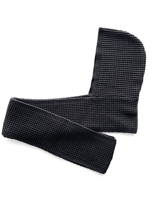 COMFORTABLE REASON / WAFFLE HOOD SCARF - CHARCOAL