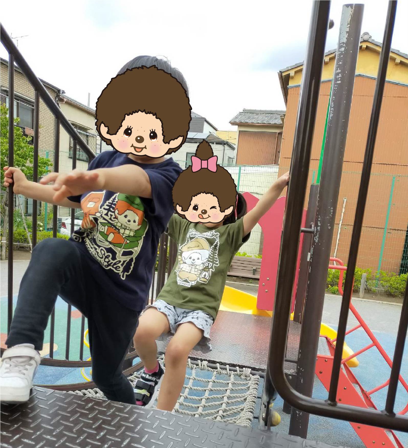 アウトドアモンチッチ 子供Tシャツ ランタン グリーン | burly