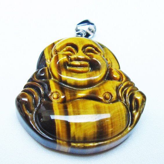 イエロータイガーアイ ペンダント 布袋様 タイガーアイ 一点物 メール便可 [M便 1/20] 112-11466