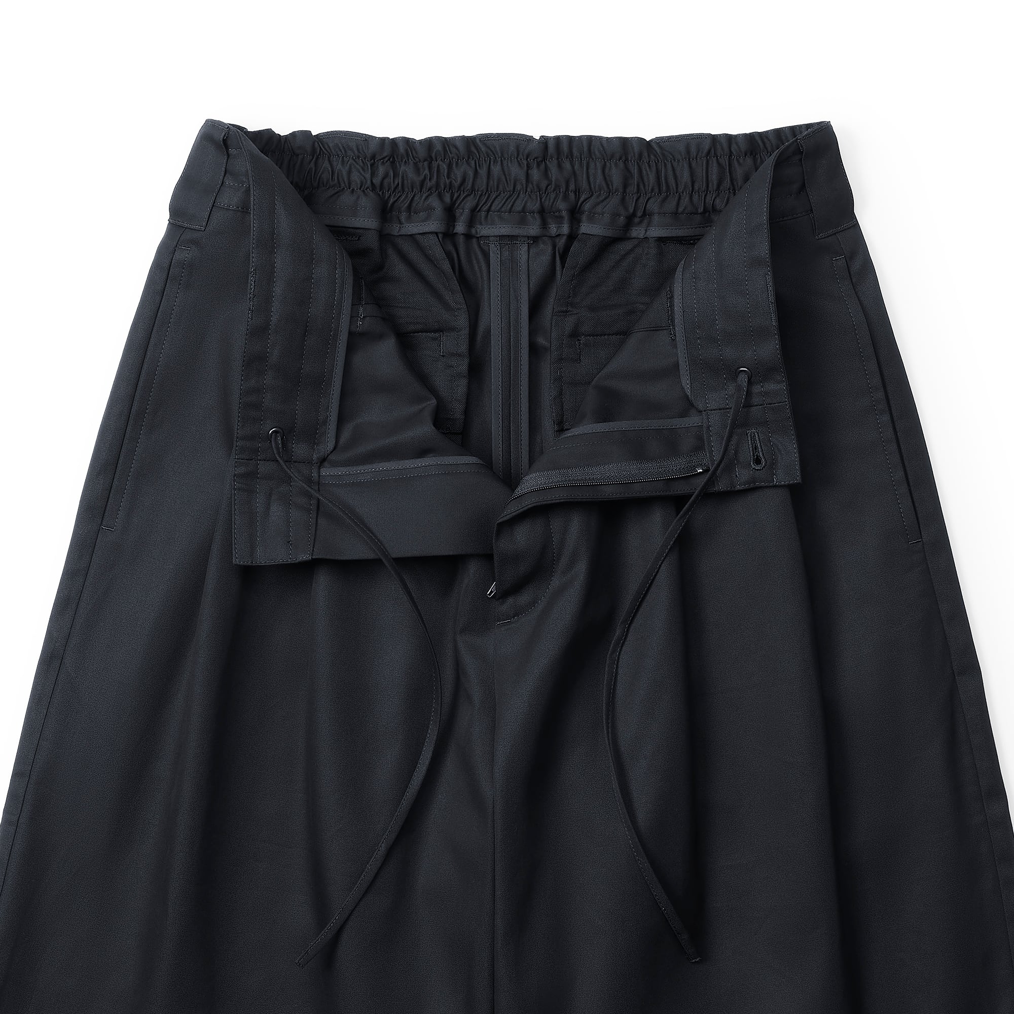 everyone two tuck cotton wide short pants (BLACK) | everyone