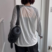 シアーラグランルーズロンTee/グレー×ホワイト