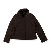 BALMAIN バルマン シルク100% 毛皮ファー ダウン ジャケット コート サイズ 11 /ブルーフォックスファー/ビンテージ