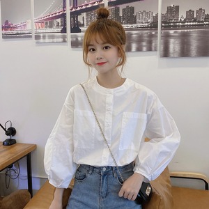 【韓国通販 dgo】crew neck white shirt（A0313）