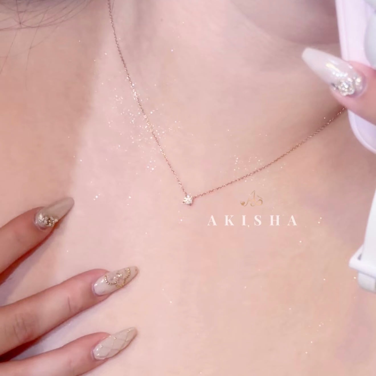 Classic One Stone Necklace | AKISHA（アキーシャ）|金アレ対応/サビ