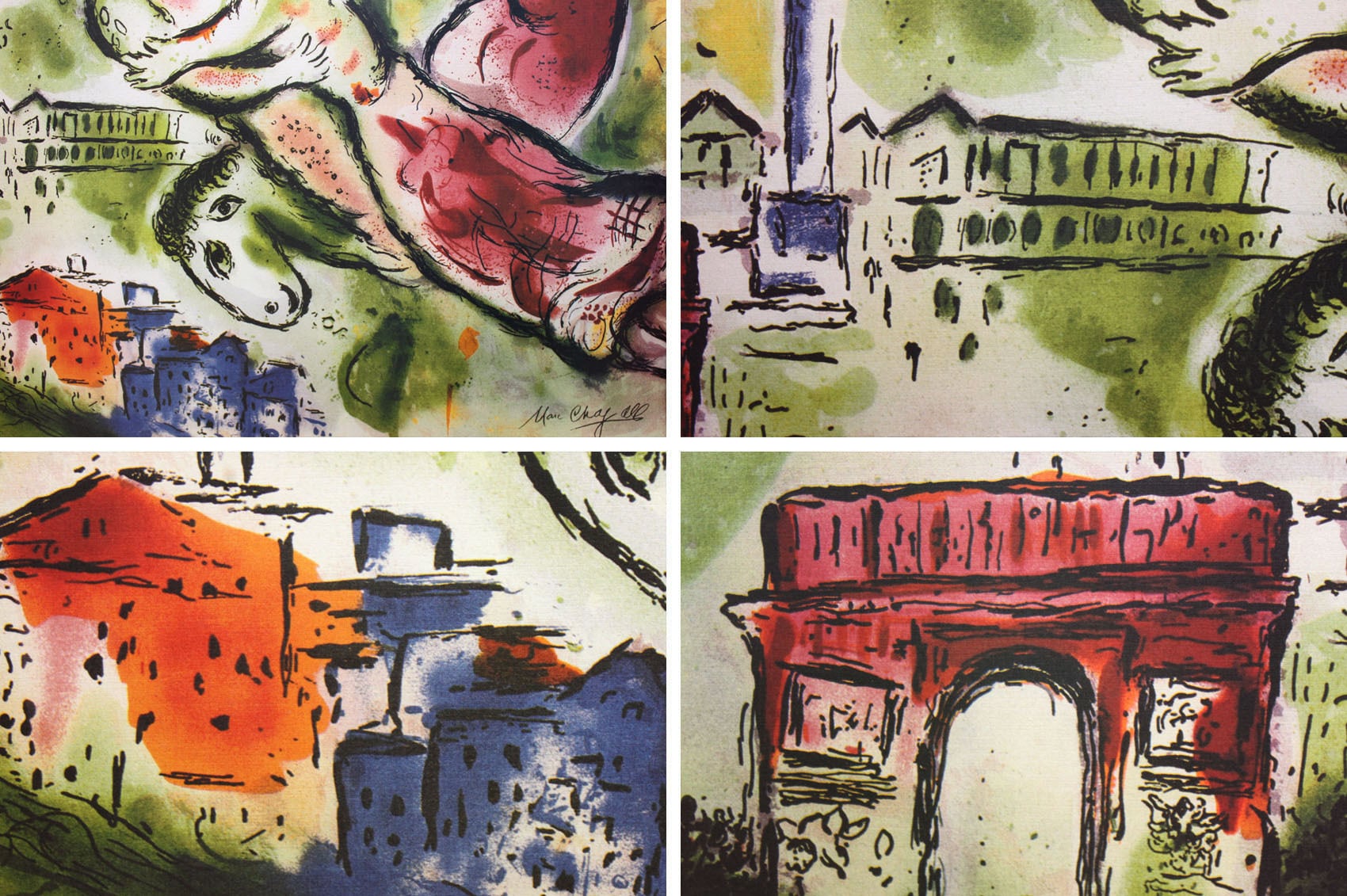 シャガール 絵画「ロミオとジュリエット」額縁4色選択可能 作品証明書 展示用フック 限定500部エディション付複製画リトグラ