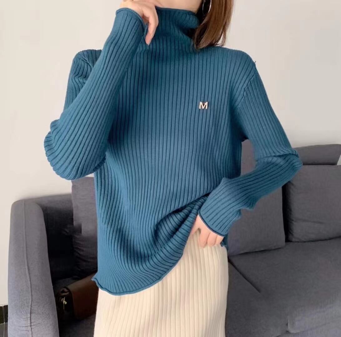 Mバッジ リブタートルニット AJ111-029　