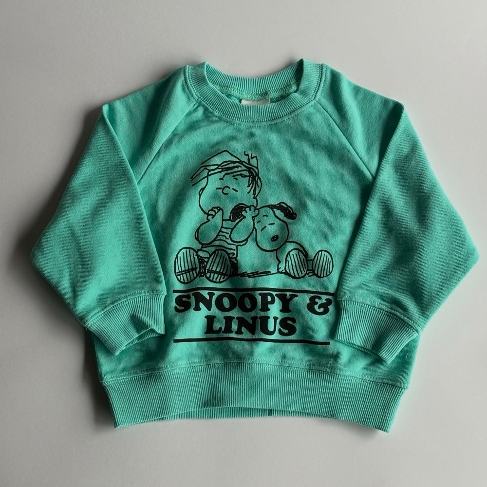 Peanuts Raglan Swearshirt【80-130cm】Mint