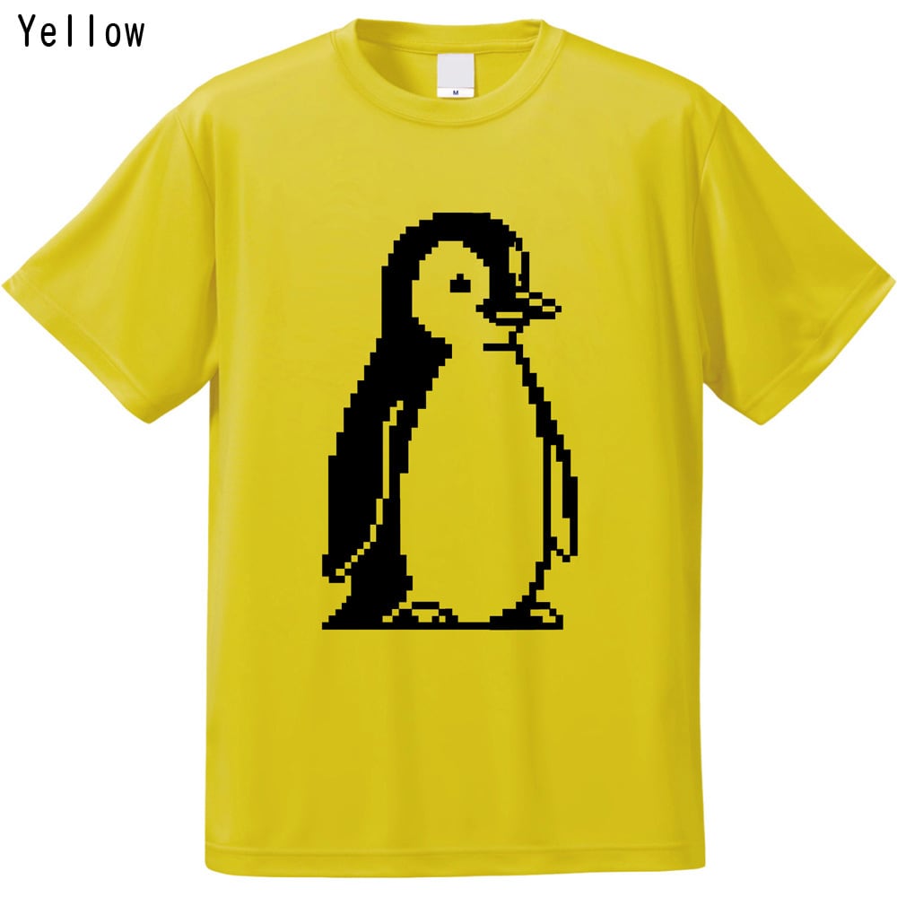 全4色) 吸水速乾！ドット絵 ペンギン ドライTシャツ 【ピクセルアート