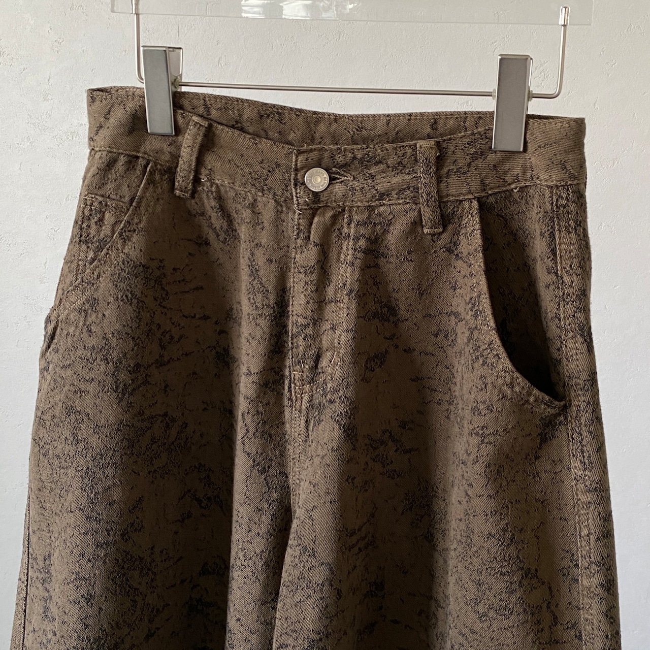 【受注予約:10月上旬入荷予定】クラッシュ加工カツラギワイドPT/ブラウン