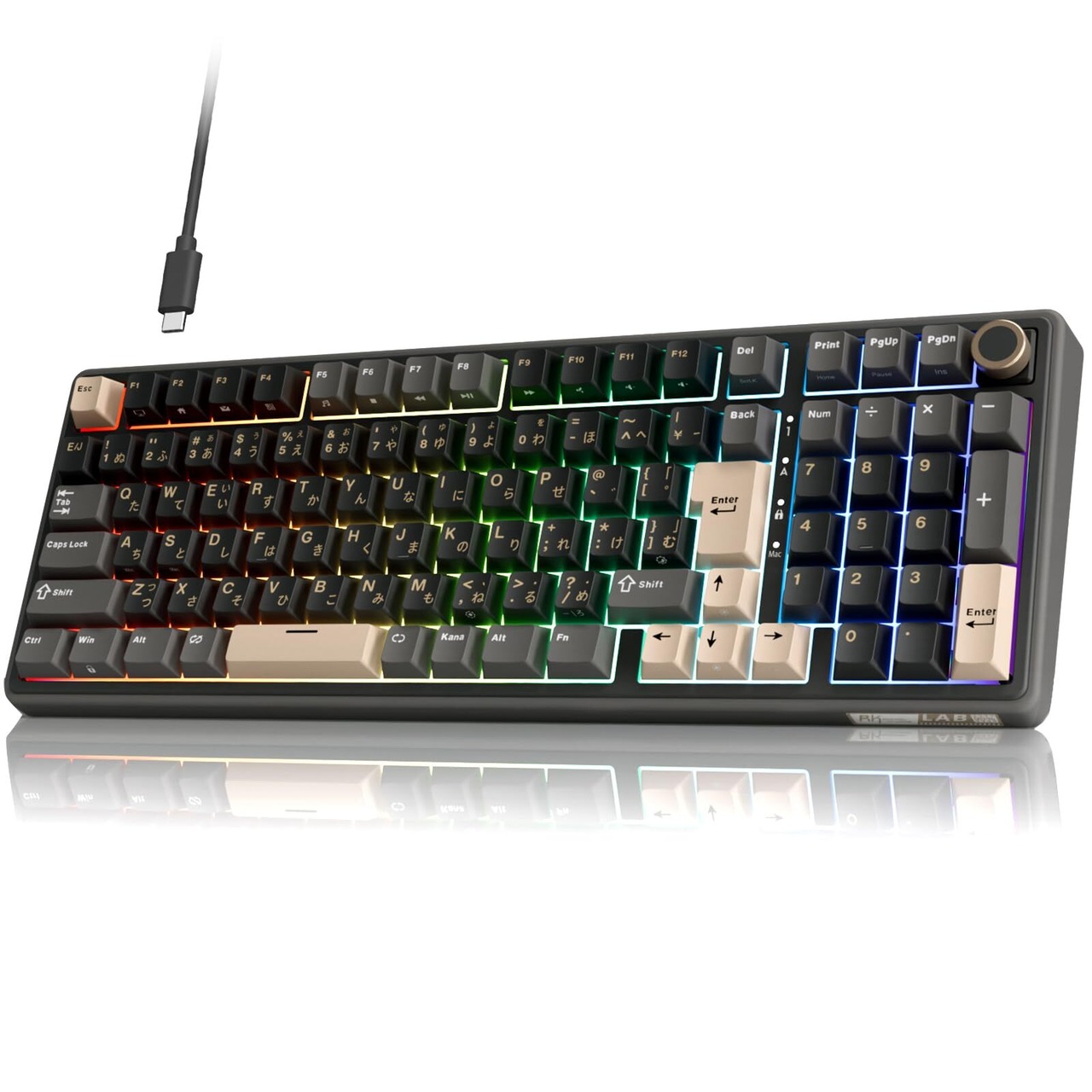 Rk R98 Pro RK ROYAL KLUDGE R98 Pro ゲーミングキーボード 日本語配列フルサイズ|メカニカルキーボード 有線|ボリュームノブ ...