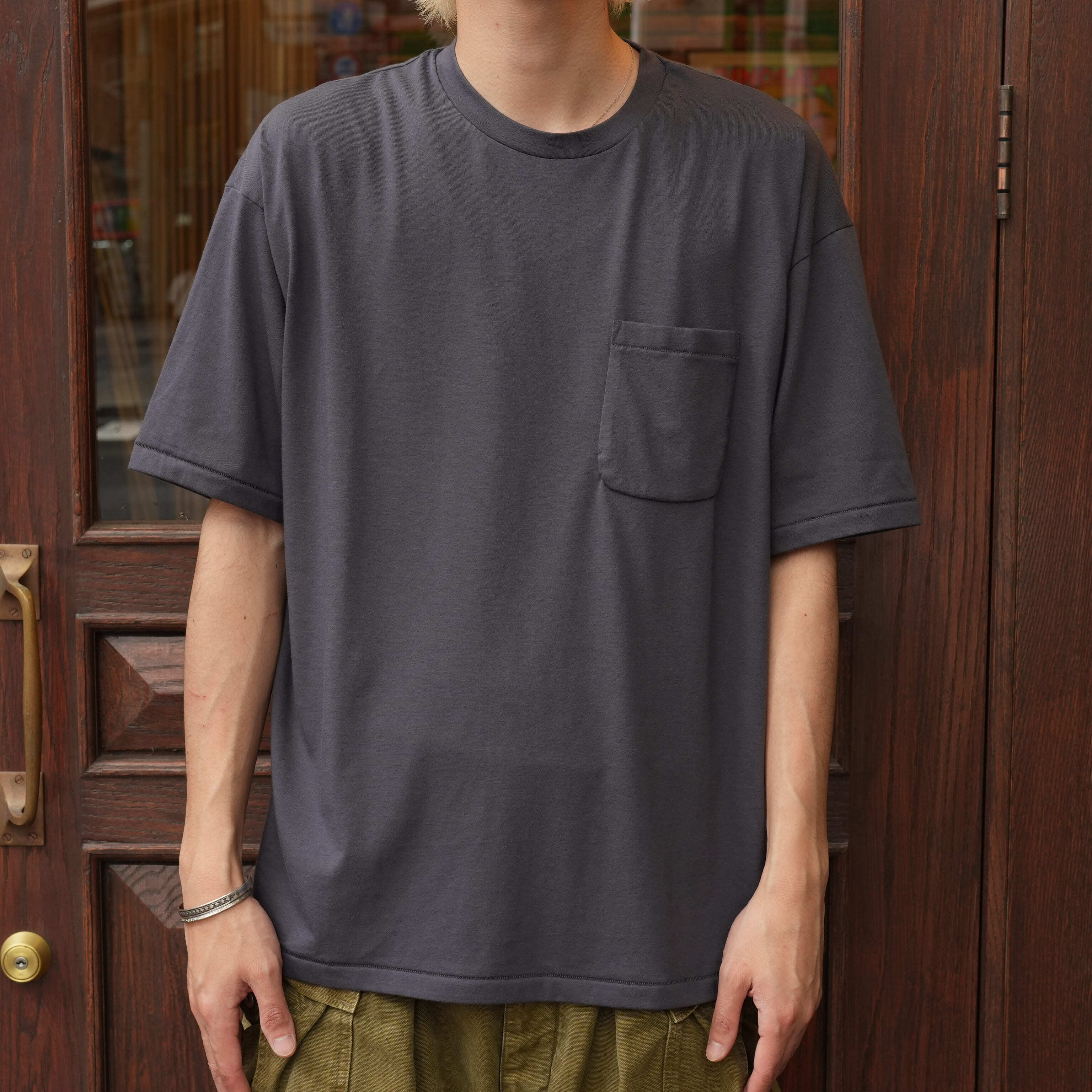 FOUNDOUR (ファウンダ) 26SS "T/C POCKET TEE" -NAVY-