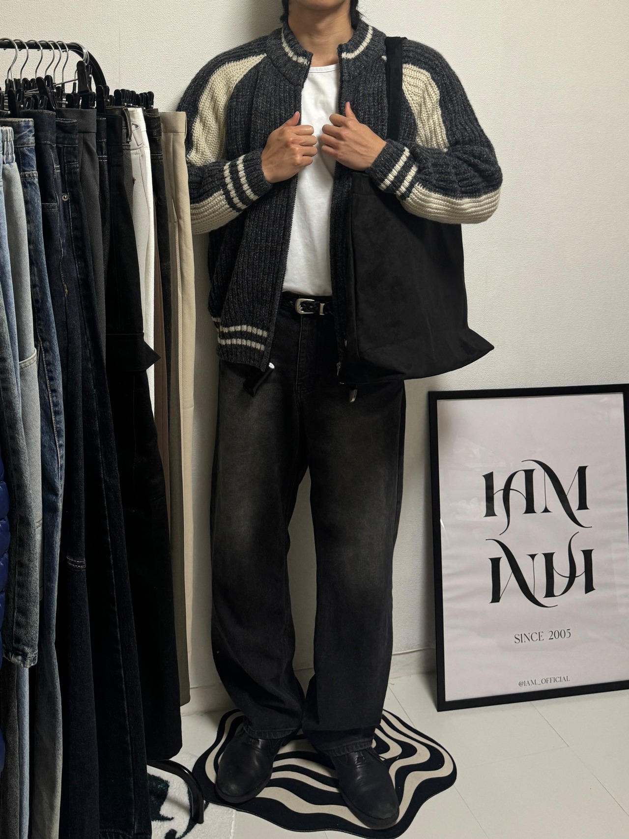 Varsity Zip-Up Soft Shade Knit Cardigan (4color) - 13