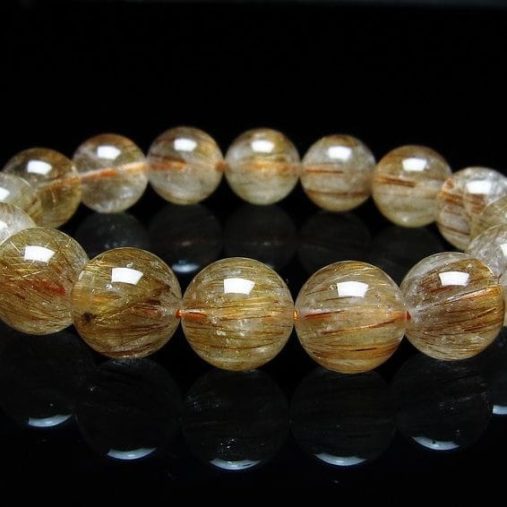 キャッツアイルチルクォーツ ブレスレット 14mm ルチルクォーツ ブレス 一点物 メール便可 [M便 1/10] 111-45862