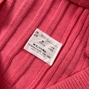 J.PRESS ジェイプレス ケーブル編み Vネック コットン ニット ベスト サイズ M /ピンク/男女でも