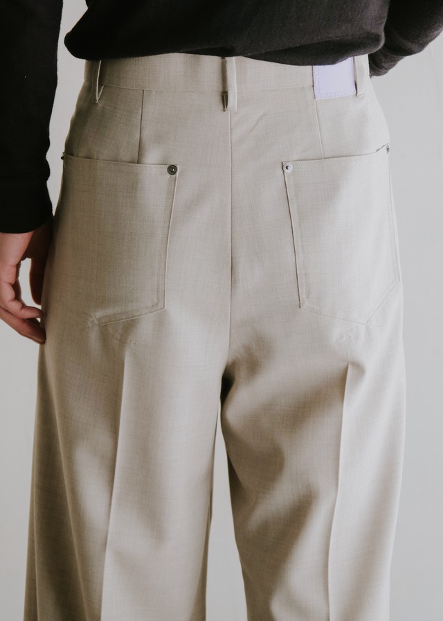 SASAKI SATORU 26SS single tucked wide trousers / Beige